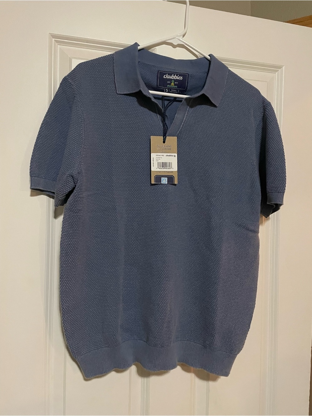 Chubbies Men’s Dusty Blue Textured Knit Polo